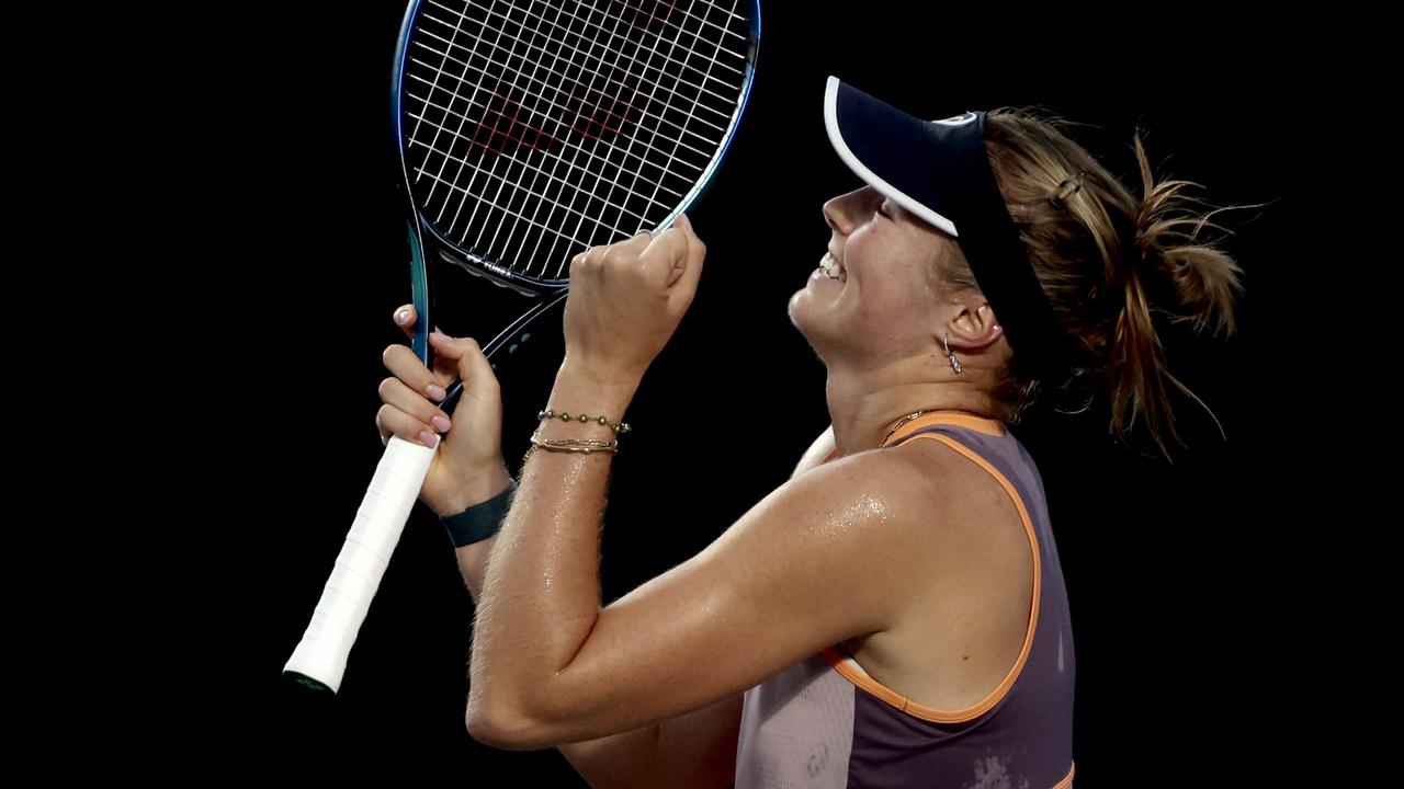 Australia's Olivia Gadecki has reason to celebrate despite losing her maiden WTA 500 title. Picture: Ulises Ruiz / AFP