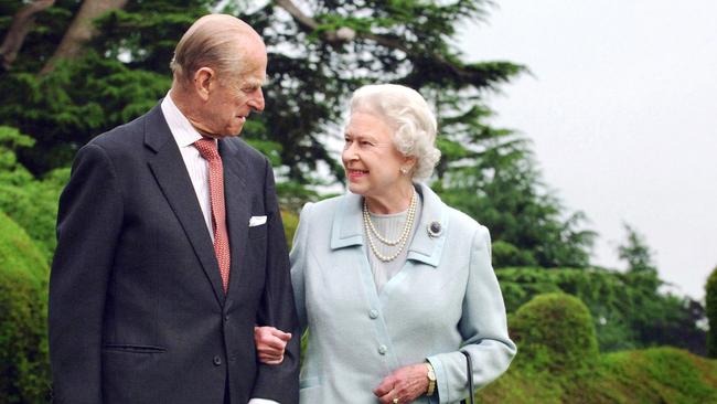 The Queen and her husband, the Duke of Edinburgh walk at Broadlands, Hampshire, in 2007. Picture: Fiona Hanson/POOL/AFP