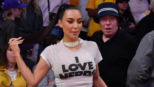 Kim Kardashian at a Los Angeles Lakers and Golden State Warriors playoff game in May.