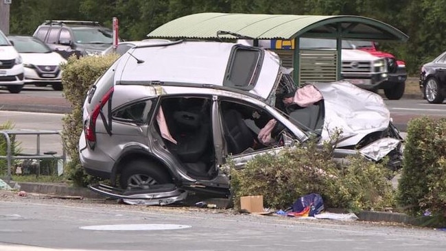 A man, 85, was injured when his SUV (pictured) was allegedly struck by one of two VW cars that were allegedly street racing at West Gosford on December 10, 2022. Picture: NBN News