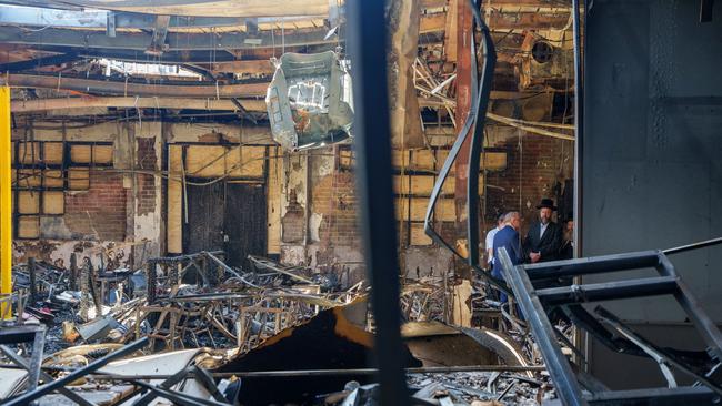 The inside of Adass Israel synagogue following the arson attack. Picture: Supplied