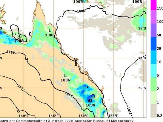 Brisbane could see rain and thunderstorms for the AFL grand final on Saturday. Picture: Bureau of Meteorology