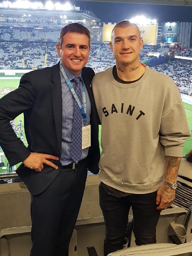 Dustin Martin watched the All Blacks play France at Eden Park in Auckland at the weekend.