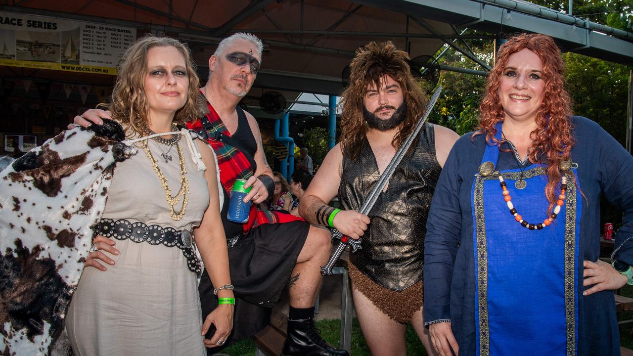 Andrea Rice, Tony Jackson, Warren Jones and Hilly Alcock at the 2024 Dinah Beach Viking Funeral. Picture: Pema Tamang Pakhrin