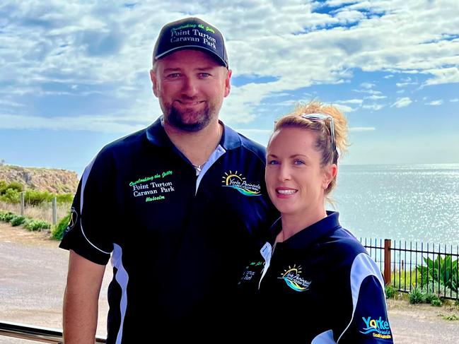 Malcolm and Dani Wheadon have been running the Point Turton Caravan Park for six years. Picture: Supplied