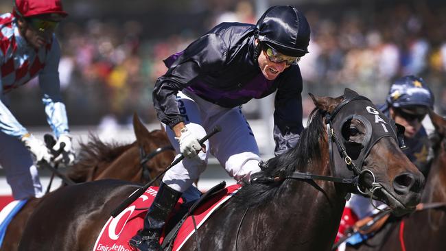 Damien Oliver’s last Melbourne Cup winner was Fiorente in 2013. Picture: David Caird.