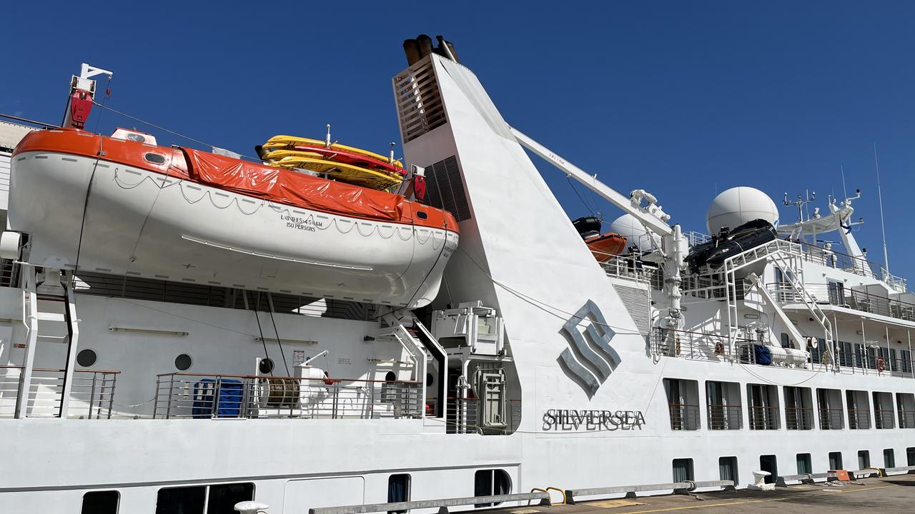 The expedition cruise ship Silver Explorer at Darwin Port for its maiden voyage. Picture: Supplied