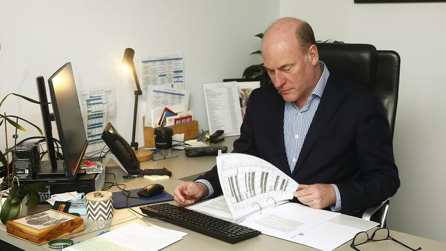 Zimmermann in his electoral office in North Sydney. Picture: John Appleyard