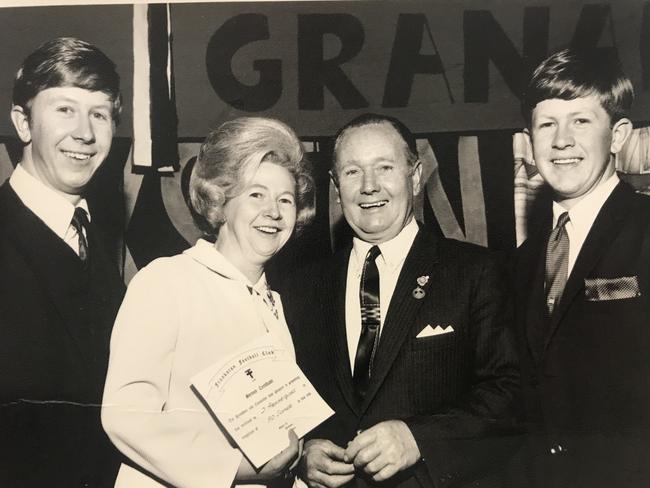 Dennis Prendergast (left) with his mum Shirley, dad Bill and brother Kevin.