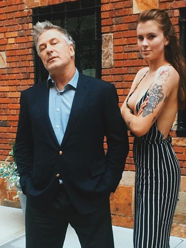 Ireland Baldwin poses with her father Alec ... 