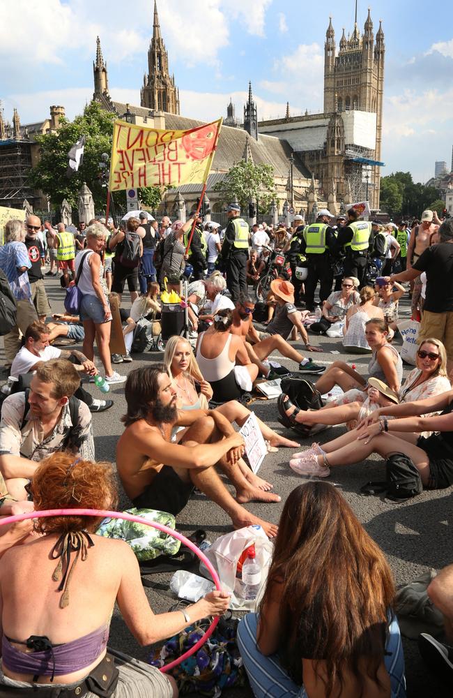 The relaxing of restrictions in London (above, parliament Square on Monday) have been called ‘a strategy for mass infection’. Picture: Martin Pope/Getty Images
