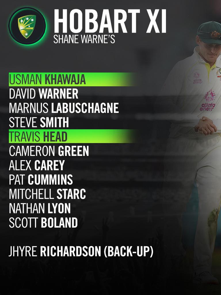 Shane Warne has named his side to play in Hobart.