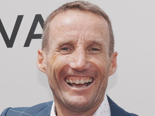 Damien Oliver laughs at the Melbourne Cup Day Preview Event at Petanque Social on November 06, 2023 in Melbourne, Australia. (Photo by Scott Barbour/Racing Photos via Getty Images)