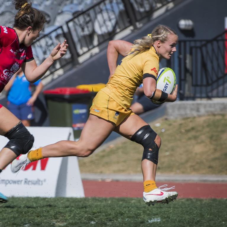 Action from the opening weekend of the Aon Rugby Sevens. Picture: CAVAN FLYNN