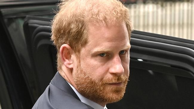 LONDON, ENGLAND - JUNE 07: Prince Harry, Duke of Sussex, arrives to give evidence on day two of the Mirror Group Phone hacking trial at the Rolls Building, the High Court on June 07, 2023 in London, England. Prince Harry is one of several claimants in a lawsuit against Mirror Group Newspapers related to allegations of unlawful information gathering in previous decades. (Photo by Kate Green/Getty Images)