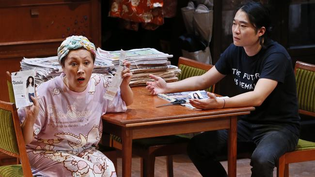 Diana Lin and Charles Wu in Torch the Place, presented by the Melbourne Theatre Company. Picture: Jeff Busby