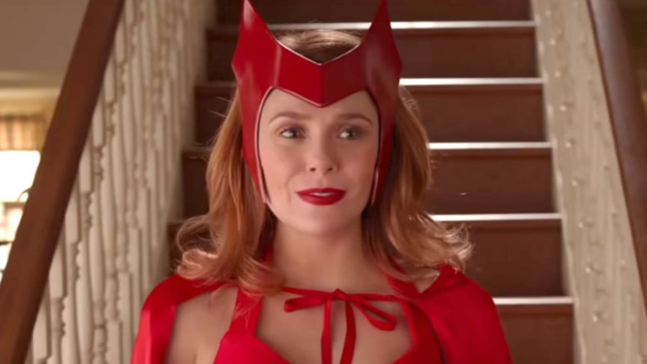 A nod to Scarlet Witch’s comic book costume.