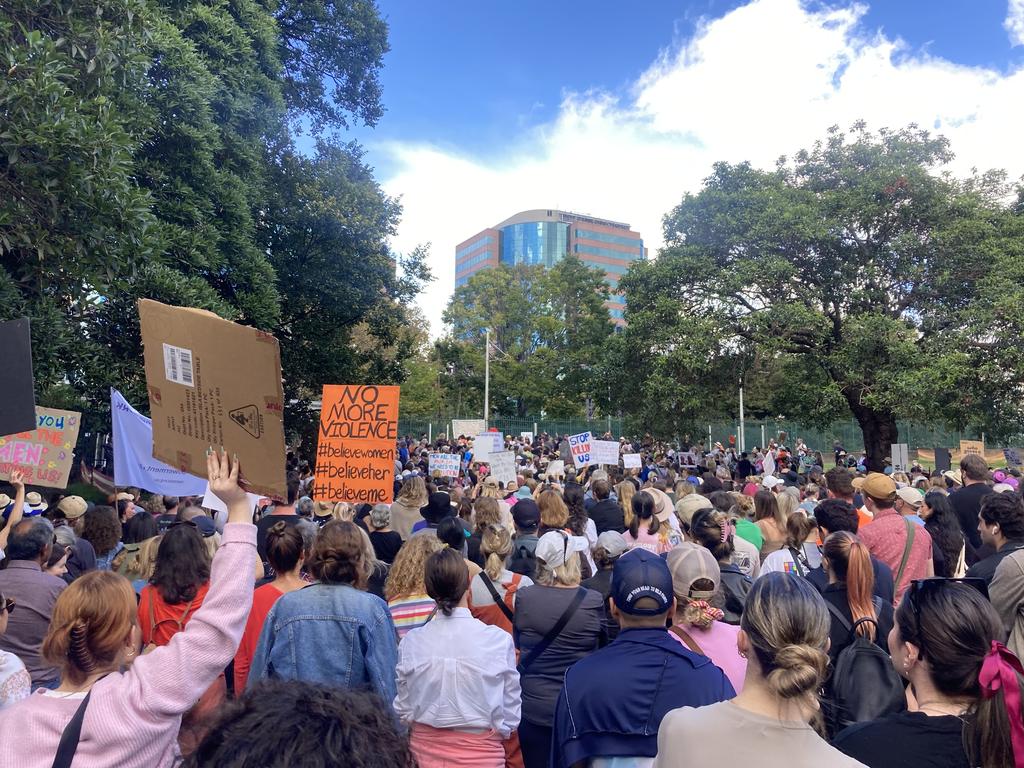 A single picture has shown the crowd at Sydney's anti domestic violence rally. Picture: news.com.au/Riah Matthews