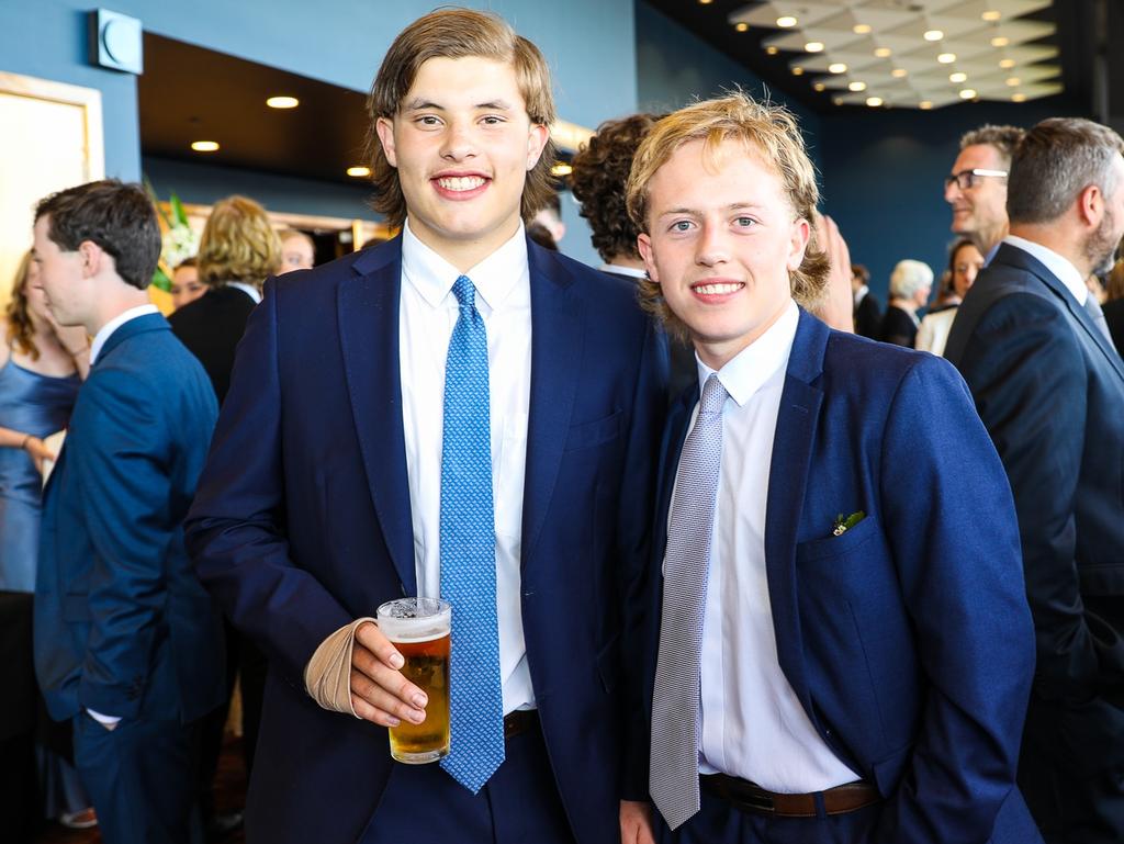 Isaac Nugent and Joe Harrison at The Hutchins School leavers dinner. Picture: Mireille Merlet