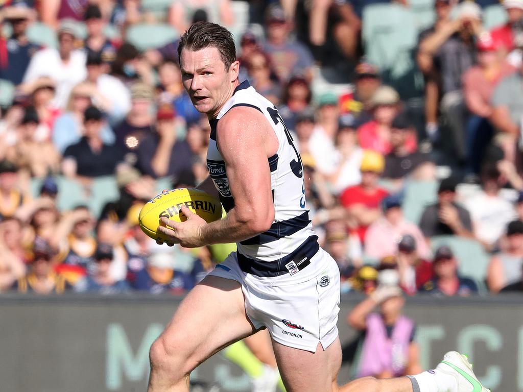 Patrick Dangerfield was moved into the midfield after playing as a deep forward in the first erm. Picture: Sarah Reed/Getty Images