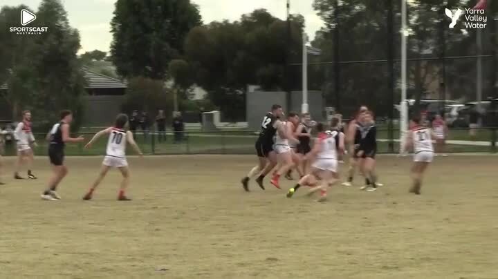 Cooper Herbert kicks the goal of the year in the Northern league