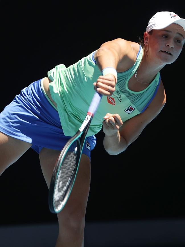 Australian Open action involving Ash Barty. Pic: Michael Klein