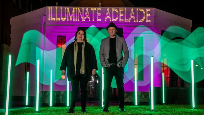 The co-founders and creative directors of Adelaide’s new winter festival Illuminate Adelaide, Rachael Azzopardi and Lee Cumberlidge. Picture: Tim Standing