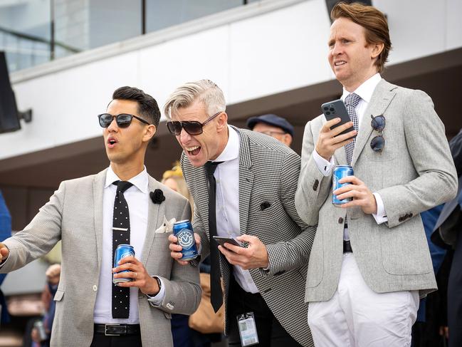 Excited punters watch race four. Picture: Mark Stewart