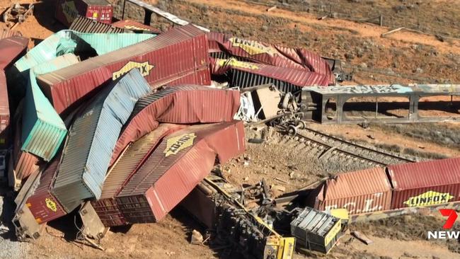 Two train drivers killed in horror truck collision on Barrier Highway, Bindarrah. Picture: 7NEWS