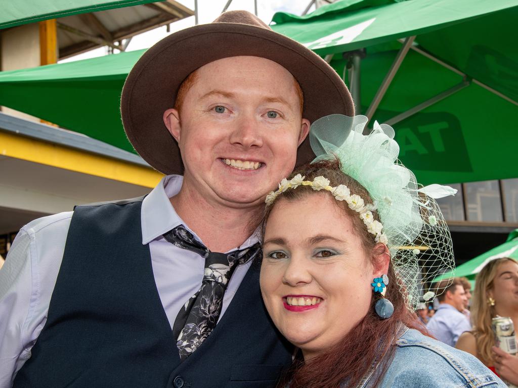 Joshua Malaband and Rebecca Tompkins. IEquine Toowoomba Weetwood Raceday - Clifford Park Saturday September 28, 2024 Picture: Bev Lacey