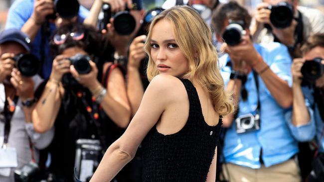 French-US actress Lily-Rose Depp poses during a photocall for the film "The Idol" at the 76th edition of the Cannes Film Festival in Cannes, southern France, on May 23, 2023. (Photo by Valery HACHE / AFP)