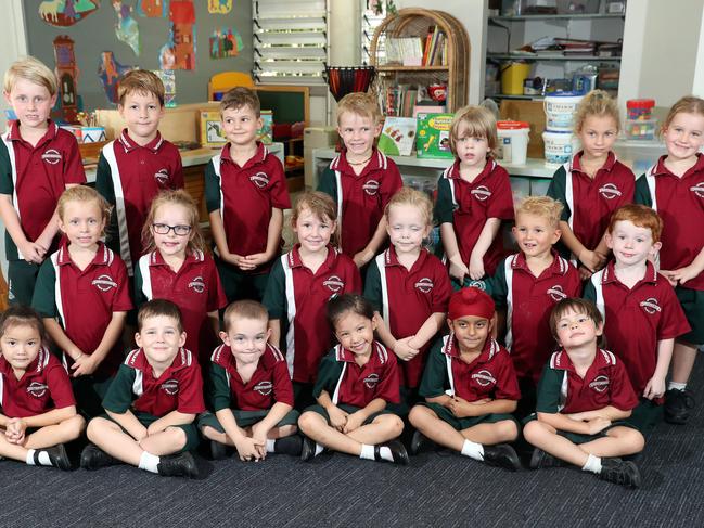 Worongary State School prep class PC. Photo of Back Row (left to right) Aydin Williams Isaac Murphy Oscar Garner Tully Morgan Declan Shillabeer Summer French Julie Walsh Middle Row (left to right) Sofie Duke Bianca Smith Kirra Thompson Ariana Wilkinson Asher Belcher Jaxon Purcell Front Row (left to right) Talisha Truong Charlie Riches Vincent Ashby Caissie Richards Ekamdeep Singh Hayden Barrett. Photo by Richard Gosling