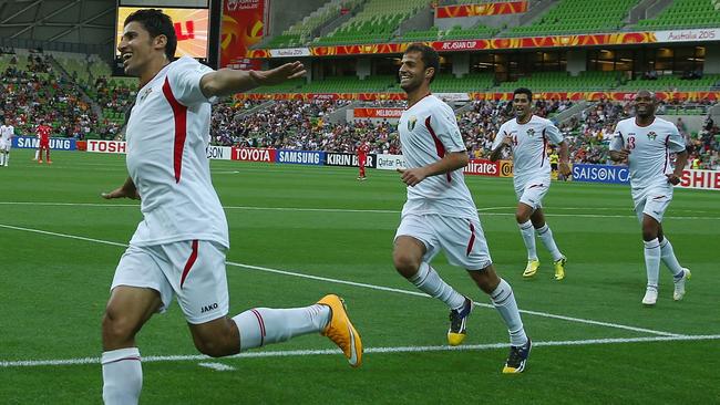 Hamza Al Dardour scored four goals as Jordan smashed Palestine.