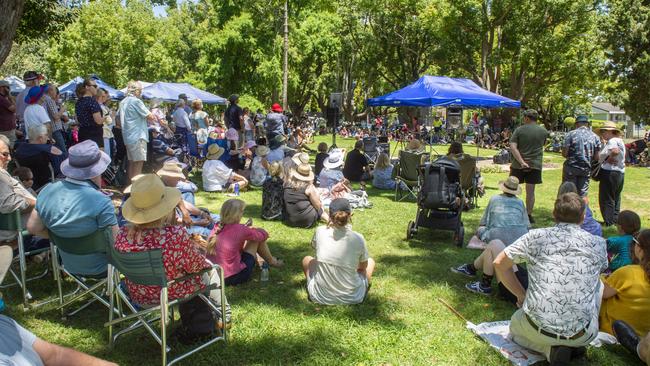 Senator Pauline Hanson speaks at the pro-choice community barbecue in Queens Park. Wednesday, December 22, 2021. Picture: Nev Madsen.