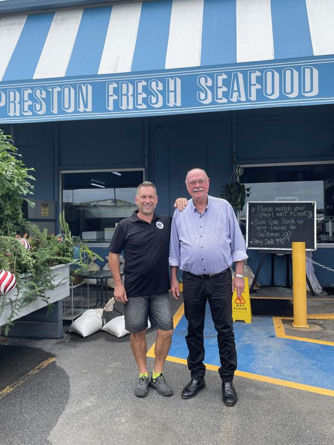 Preston Fresh Seafood owner Max Pantacchini and Leichhardt MP Warren Entsch said more warnings from the Bureau of Meteorology and Ergon Energy would have helped businesses become better prepared for the aftermath of Cyclone Jasper.