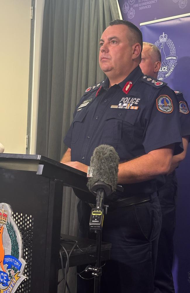 Acting NT Police Commissioner Martin Dole addresses media on Monday.