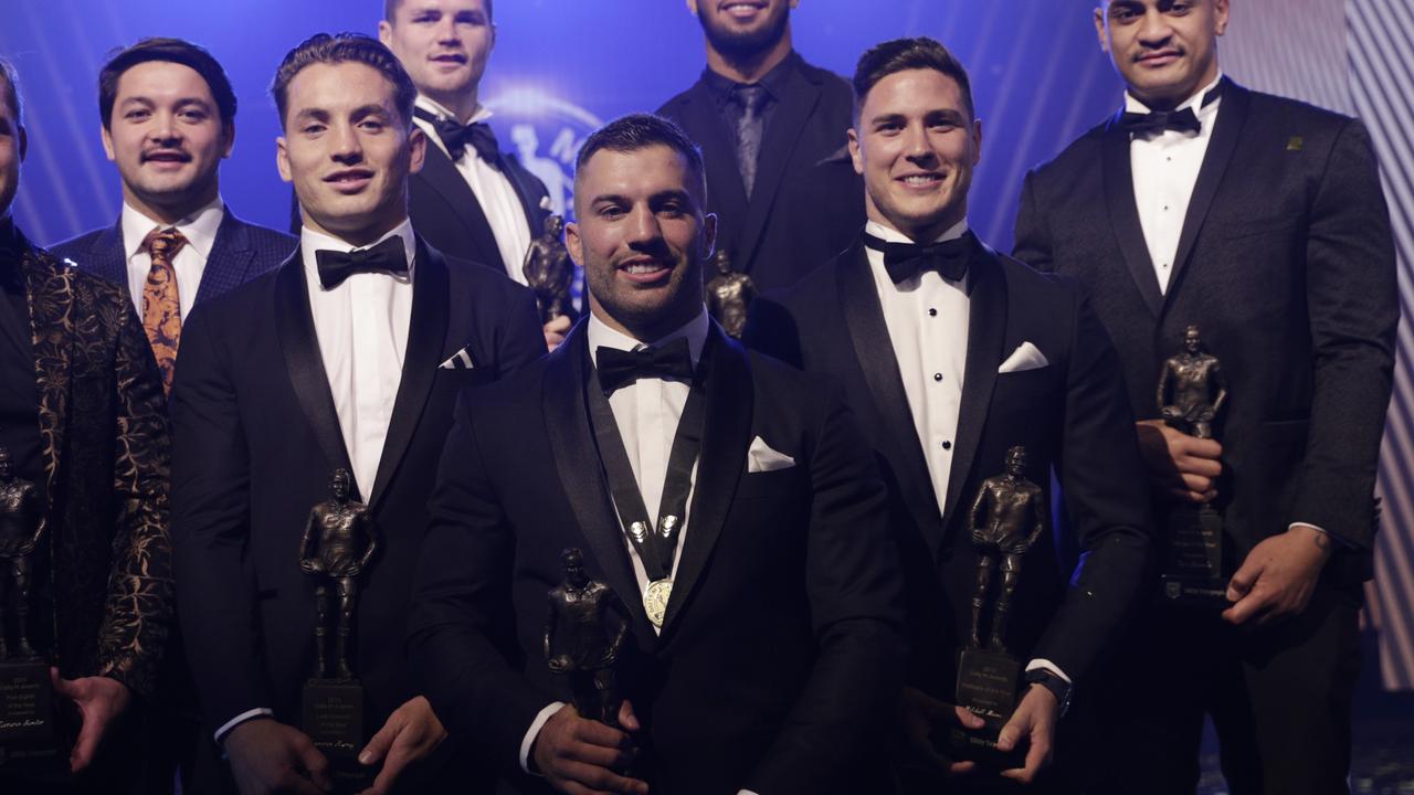 James Tedesco poses with the Dally M team of the year.