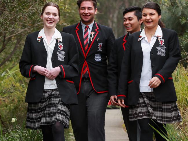 Year 12 students, Sophie-Anne Brebner, Majd Turk, David Dawson, and Matilda Dib, from Xavier College in Llandilo. Picture:Justin Lloyd