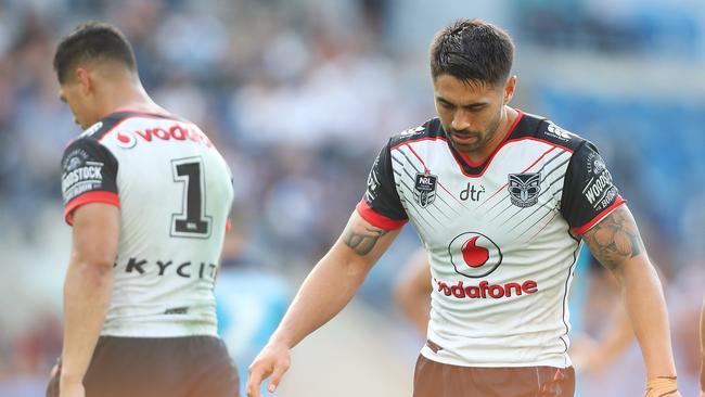 Shaun Johnson and the Warriors fell off against the Titans. Picture: Getty Images