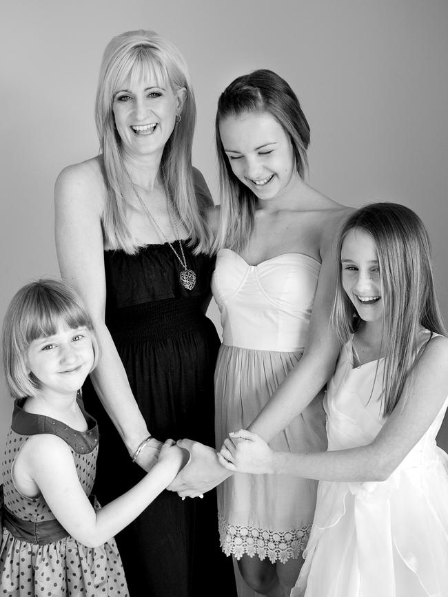 Karen Hedger with her three daughters Keischa Brown, Paris Hedger and Charlie Hedger. Picture: Supplied