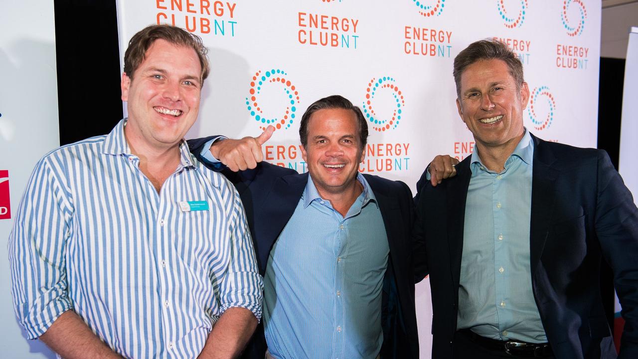 Empire Energy's Alex Underwood, Tamboran Resources investor Bryan Sheffield and Tamboran Resources chief executive Joel Riddle at the Energy Club on Monday.