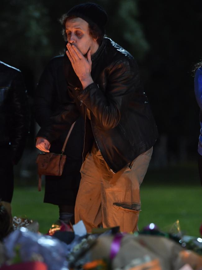 Eurydice Dixon's boyfriend Tony Magnuson at the vigil. Picture: Jason Edwards