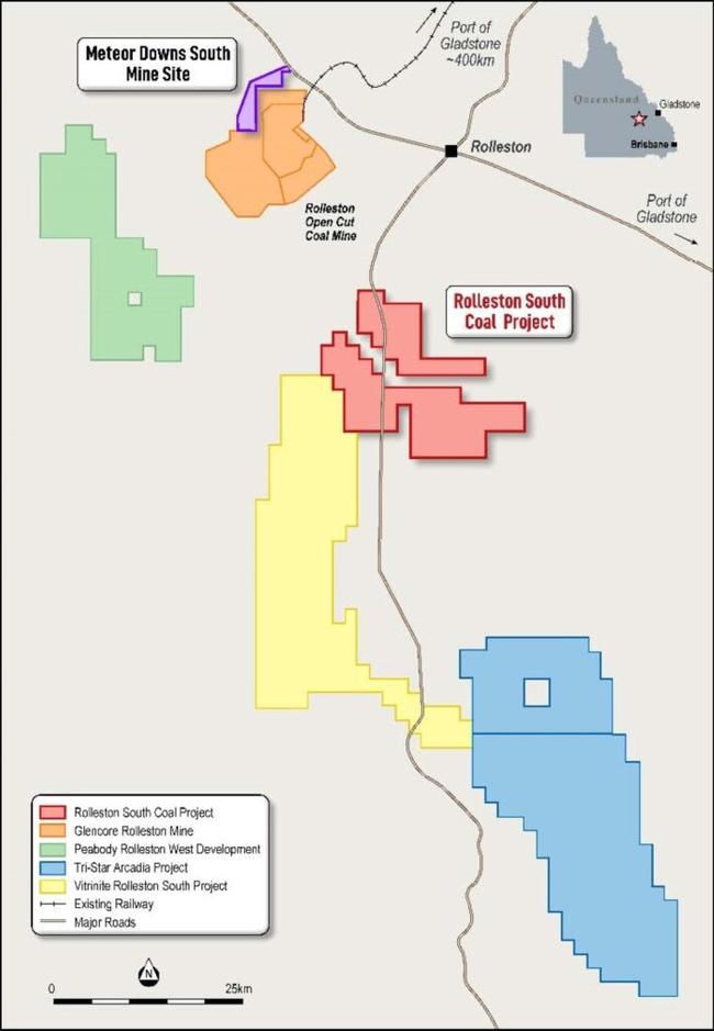 Location of the Rolleston South Coal Project.