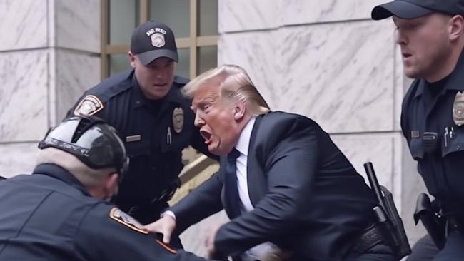 AI-generated deepfake image of Donald Trump being arrested.