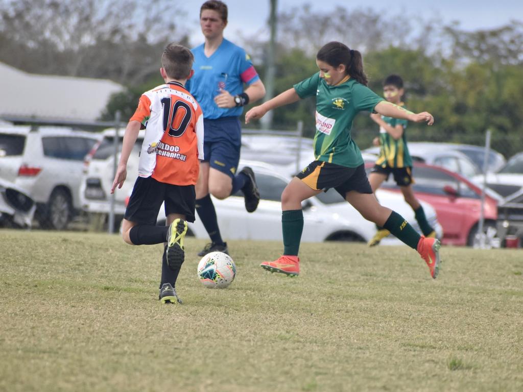 Matylda Burnell-Thompson in the Whitsunday and Mackay Lions under-13/14s soccer match at Mackay Football Park, August 28, 2021. Picture: Matthew Forrest