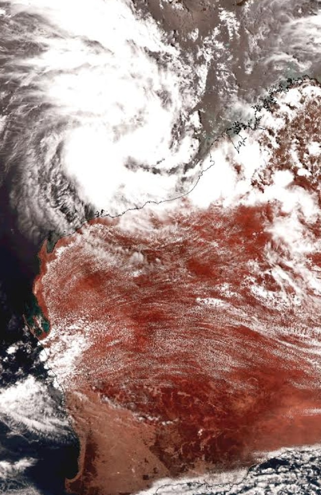 Western Australian residents are being warned of an above average cyclone season. Picture: Landgate/Himawari.