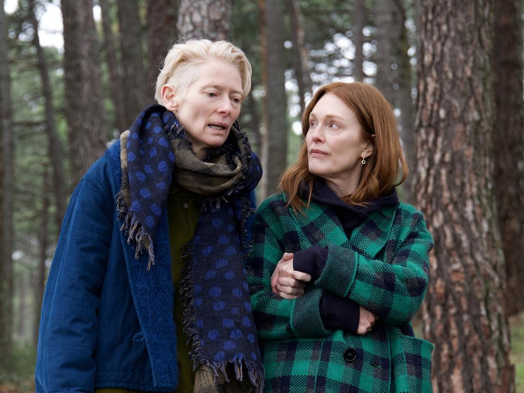 Tilda Swinton and Julianne Moore in The Room Next Door.