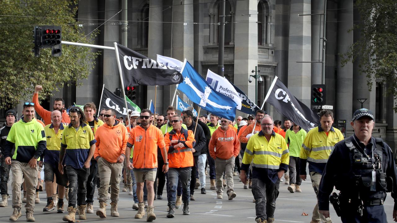 Labor is moving to put the CFMEU construction and general divisions into administration. Picture: Dean Martin