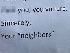 Neighbour’s brutal note to new owners