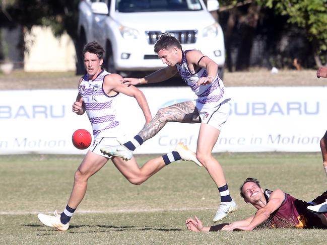 Broadbeach Cats v Palm Beach Lions at Subaru Oval. Lucas Jellyman-Turner. 24 June 2023 Mermaid Waters Picture by Richard Gosling